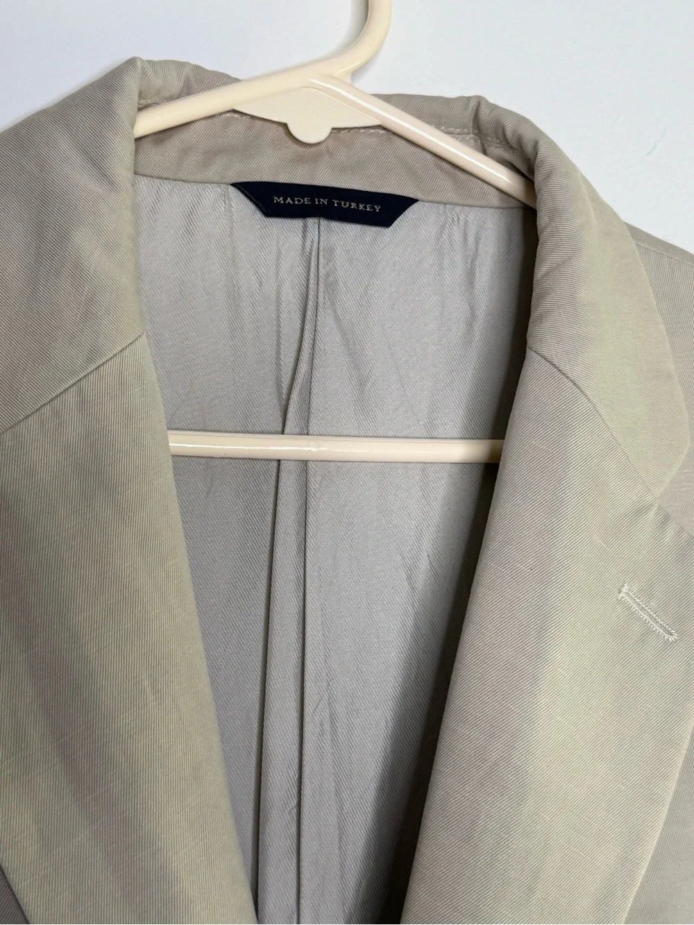 Banana Republic Modern 44L Khaki Cotton Linen Sport Coat Blazer Tan Jacket